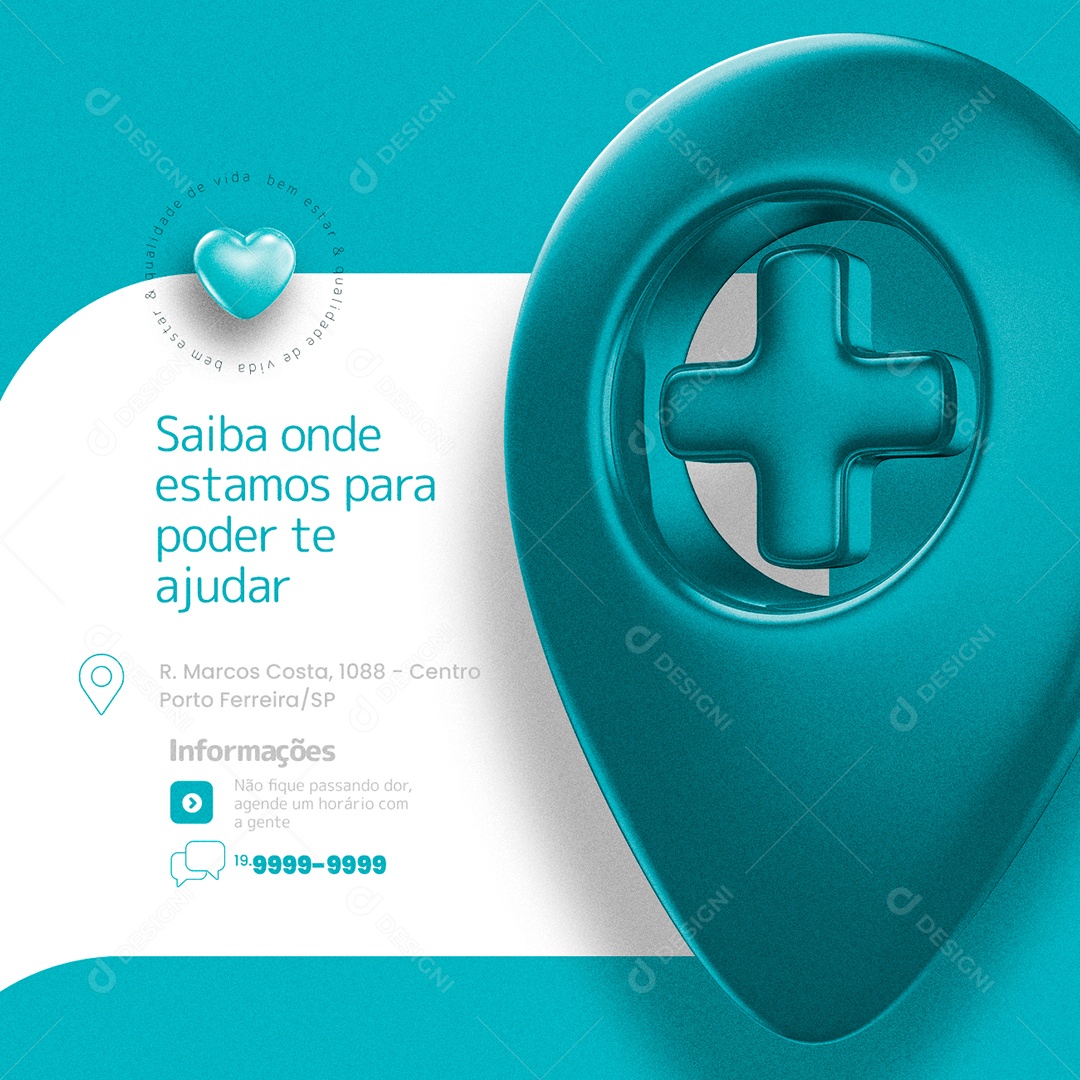 Saiba onde Estamos Fisioterapia Social Media PSD Editável