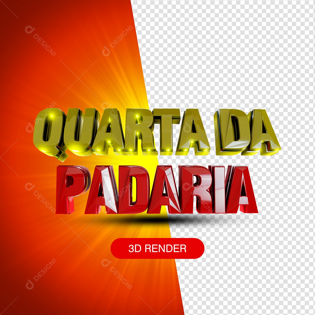 Selo 3D Para Composição Quarta da Padaria PSD