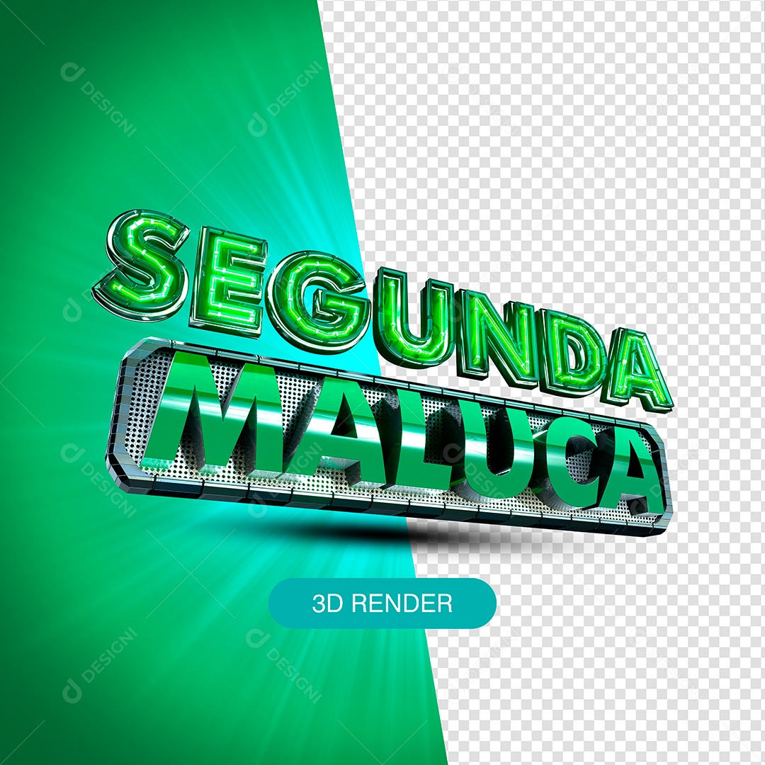 Selo 3D para Composição Segunda Maluca PSD