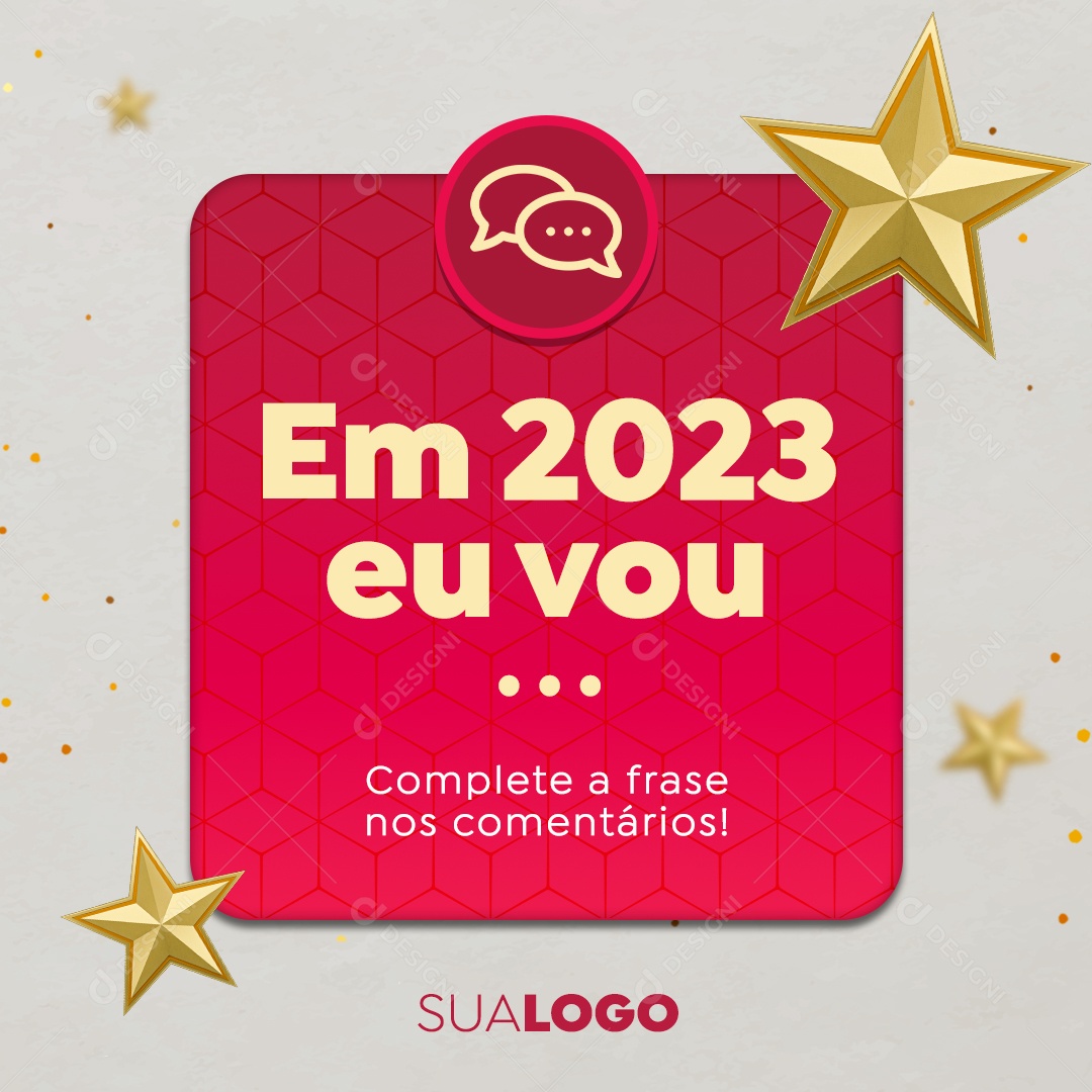 Post Em 2023 Eu Vou Social Media PSD Editável