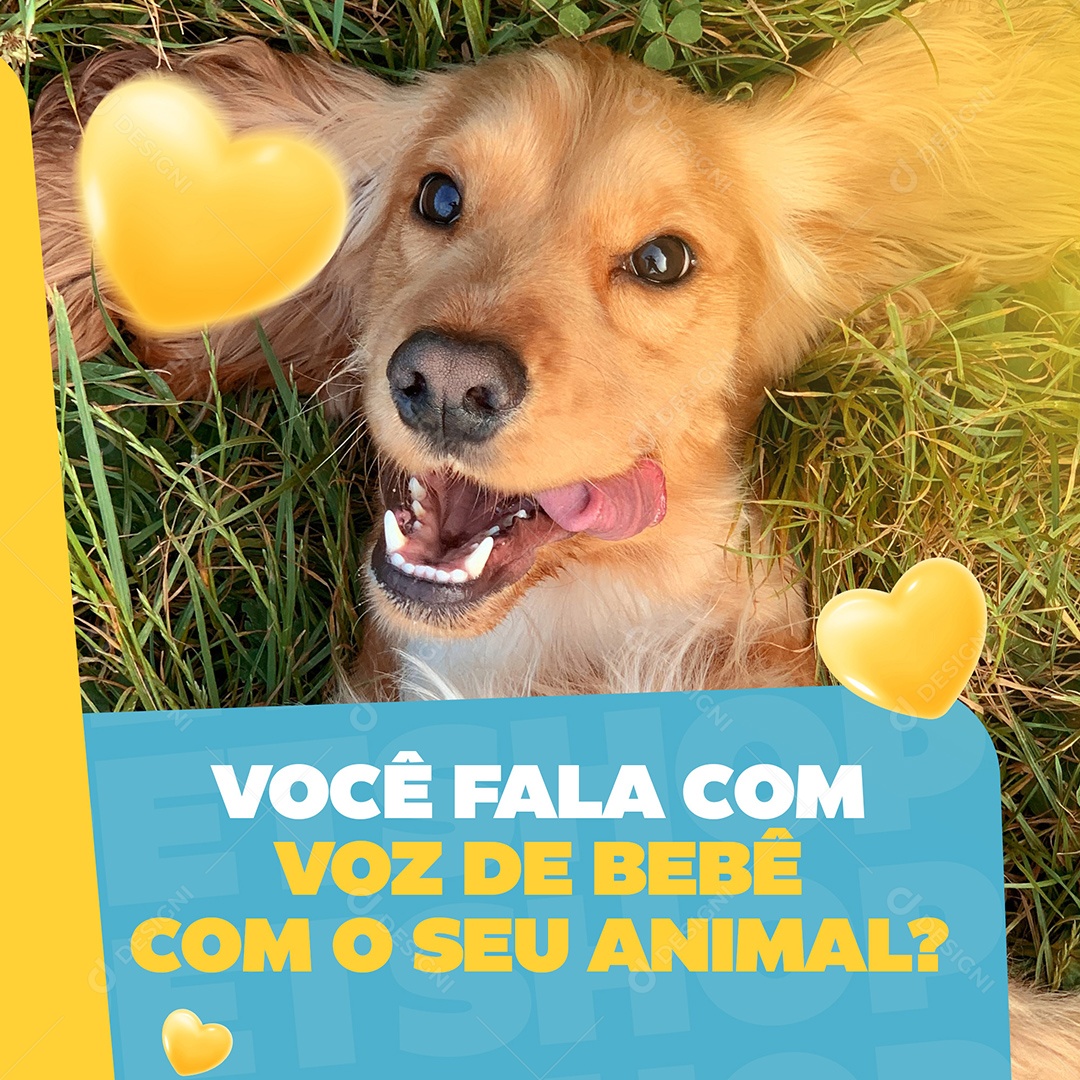 Você Fala Com Voz de Bebê Com o Seu Animal Social Media PSD Editável