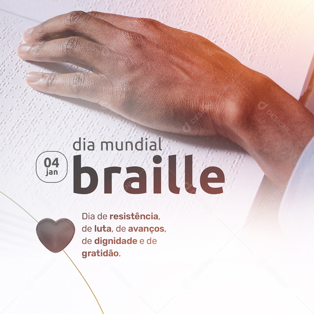 Dia de Resistência Dia Mundial do Braille Social Media PSD Editável