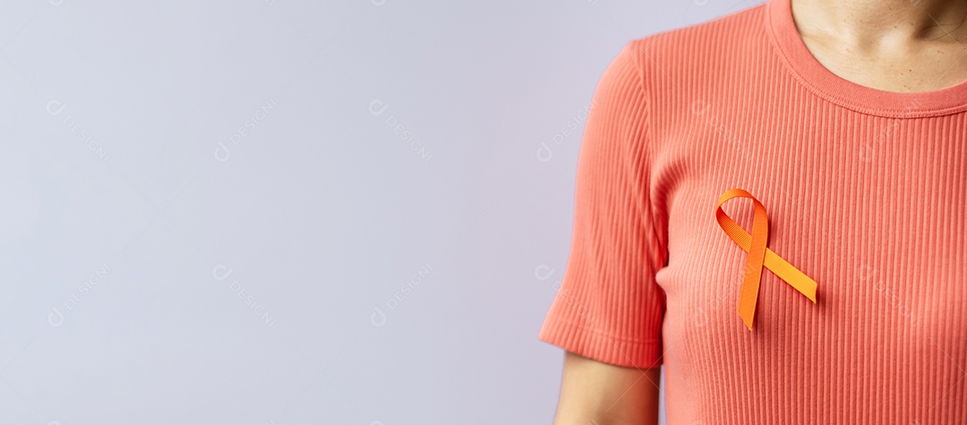 Fita laranja para leucemia dia do câncer renal mundo Múltiplo