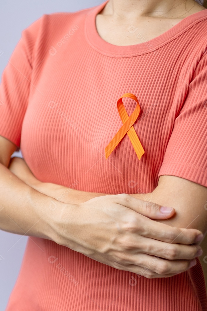 Fita laranja para leucemia dia do câncer renal mundo Múltiplo