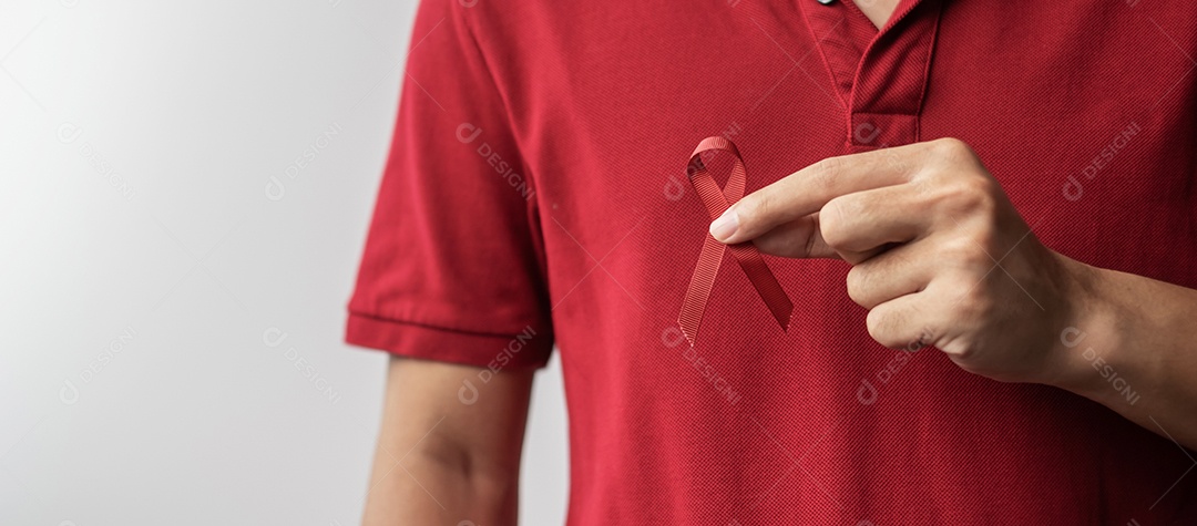 Fita vermelha Borgonha para câncer de mieloma múltiplo de março e dezembro