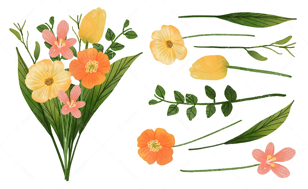 Beautiful Flower Bouquet Design for Decoration Vector EPS Editable