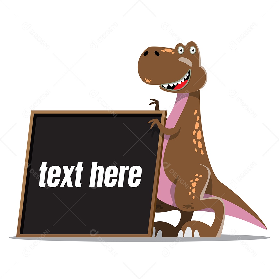 Dinossauro Marrom de Desenho Animado Vetor EPS