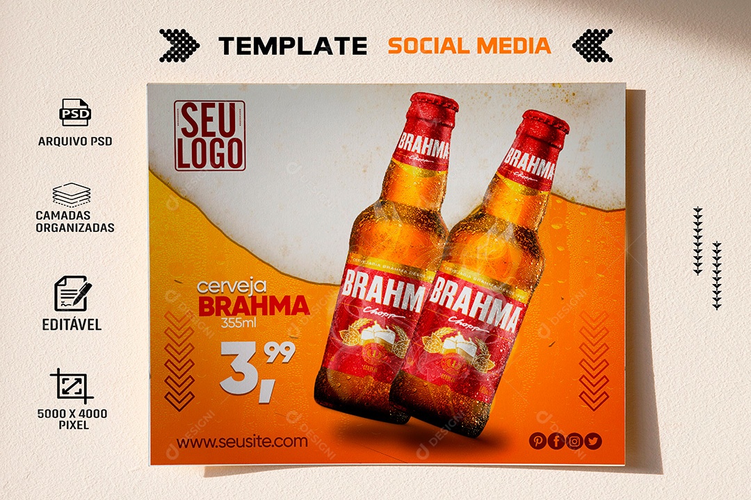 Post Brahma Social Media PSD Editável