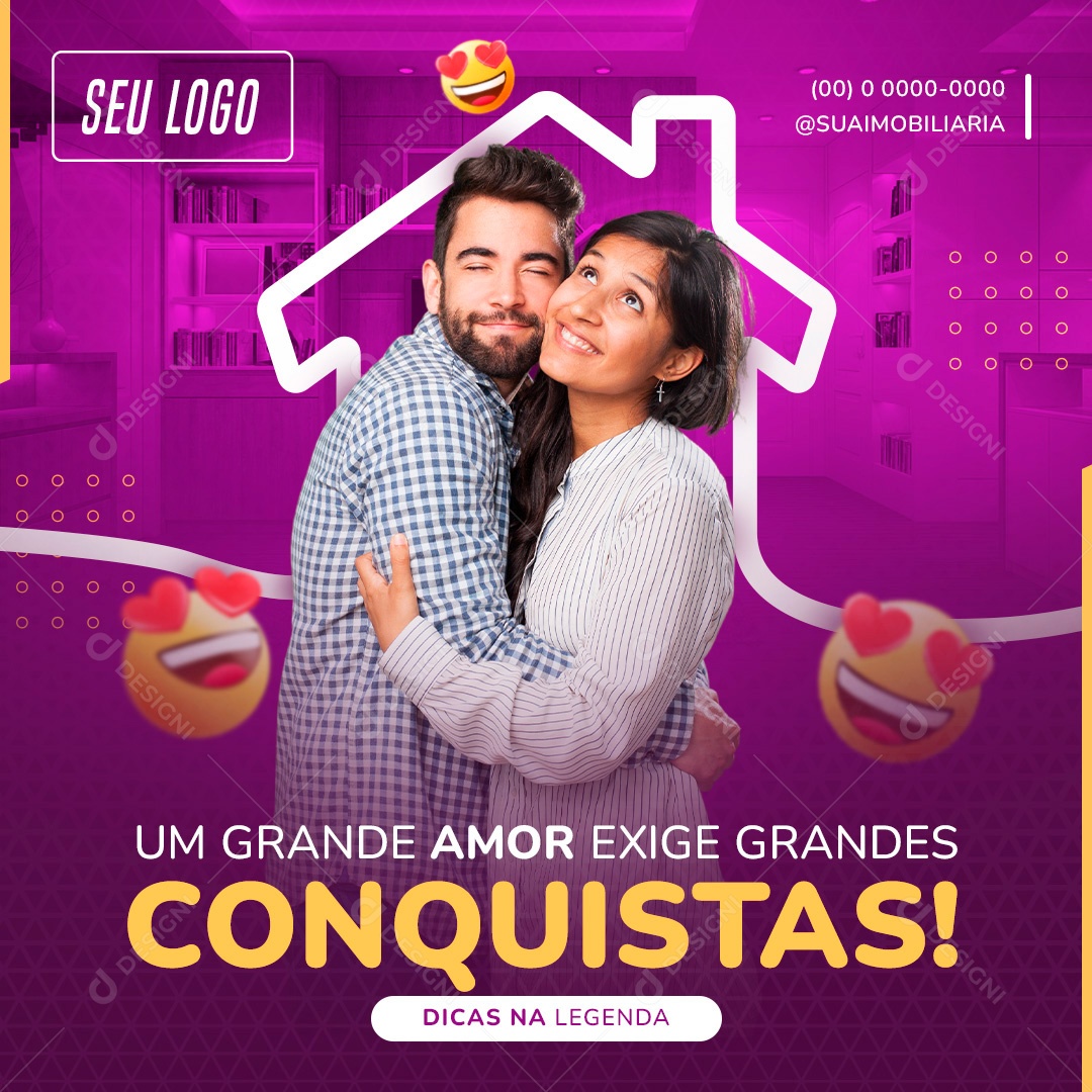 Post Imobiliária Uma Grande Partícula Social Media PSD Editável