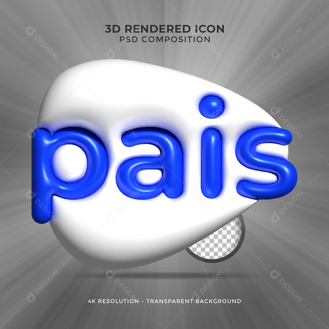 Selo 3D Dia dos Pais Para Composição PSD