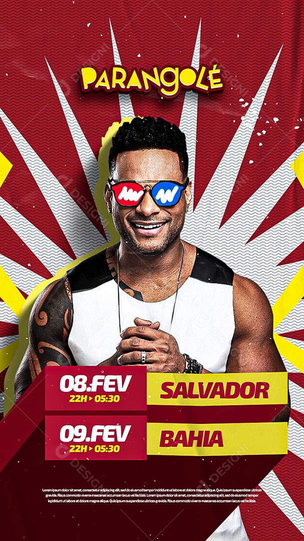 Flyer de Carnaval Show Parangolé Story Social Media PSD Editável