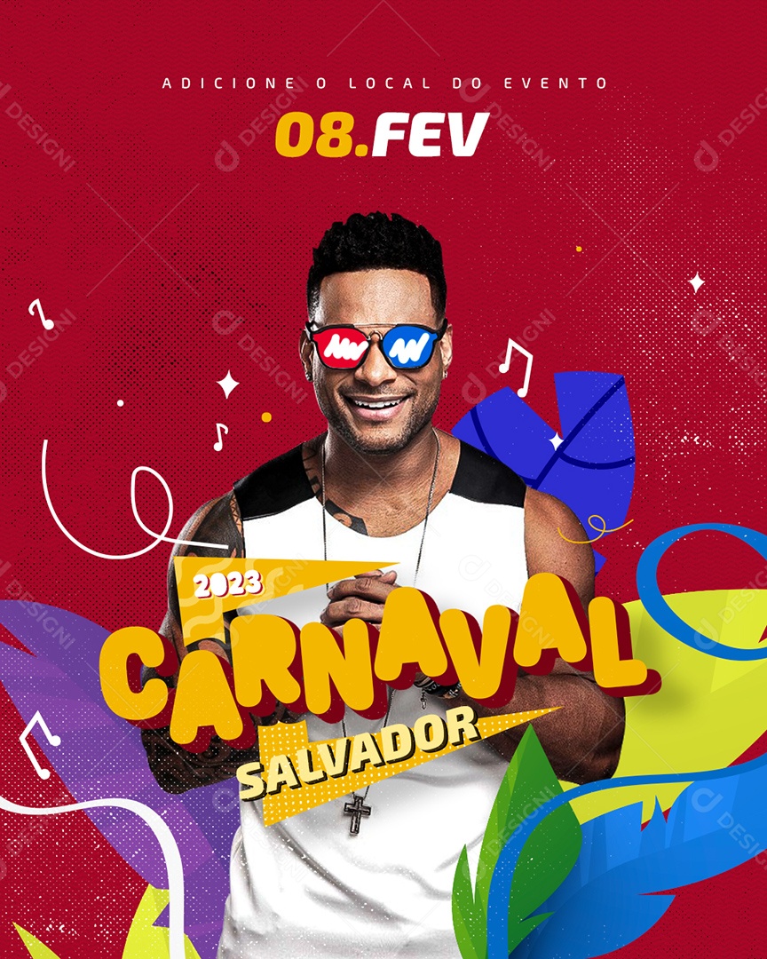 Flyer de Carnaval Banda Parangolé Social Media PSD Editável