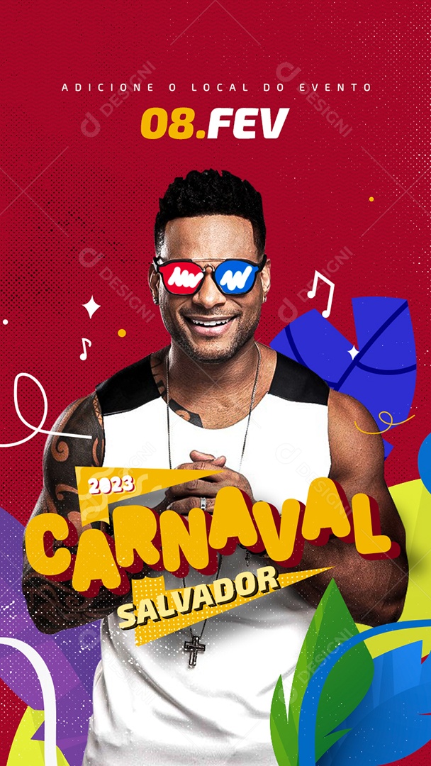 Flyer de Carnaval Banda Parangolé Story Social Media PSD Editável