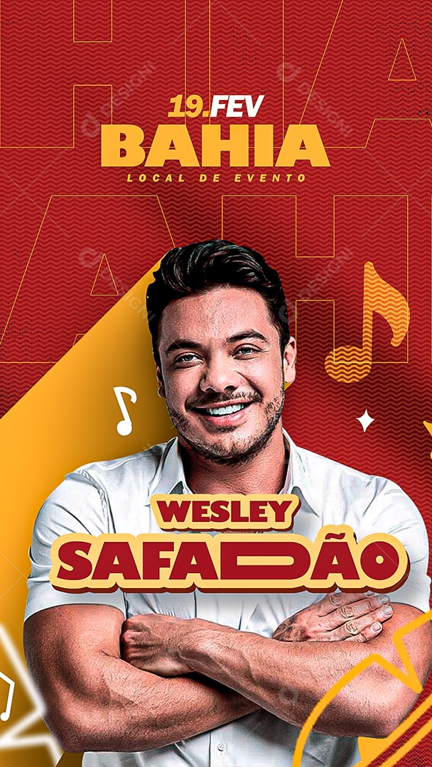 Flyer de Carnaval Wesley Safadão Story Social Media PSD Editável