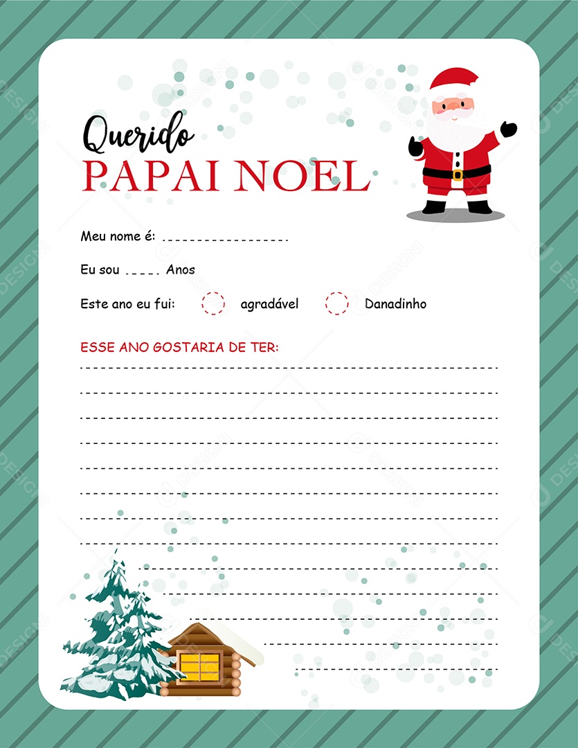 Estilo de Cartinha Para Papai Noel EPS Editável