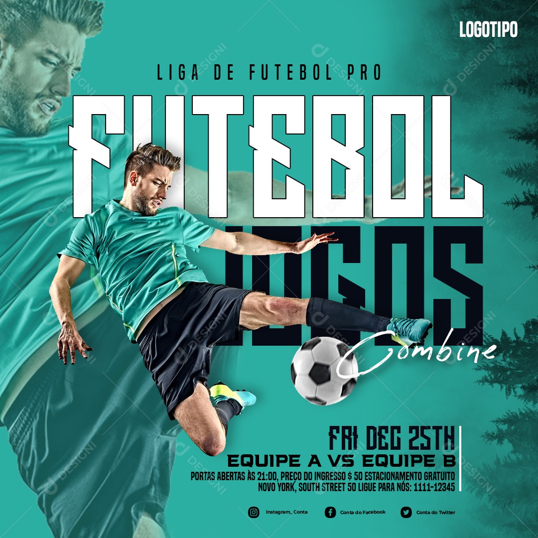 Liga de Futebol Pro Jogos Social Media PSD Editável