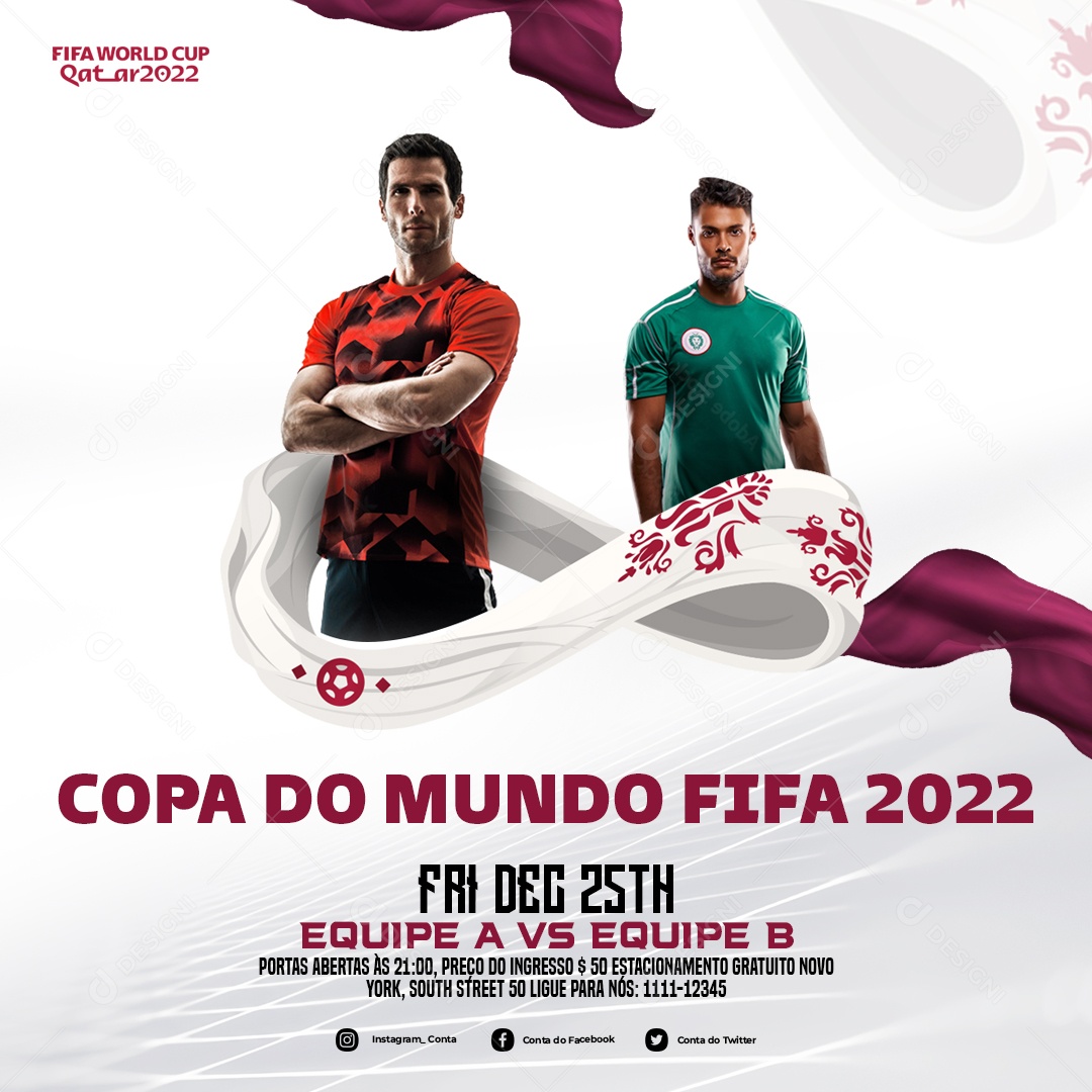 Copa do Mundo Fifa 2022 Social Media PSD Editável