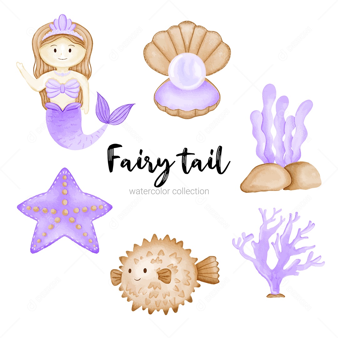 Conjunto de Personagens de Contos de Fadas Elemento Mitológicos Vetor EPS