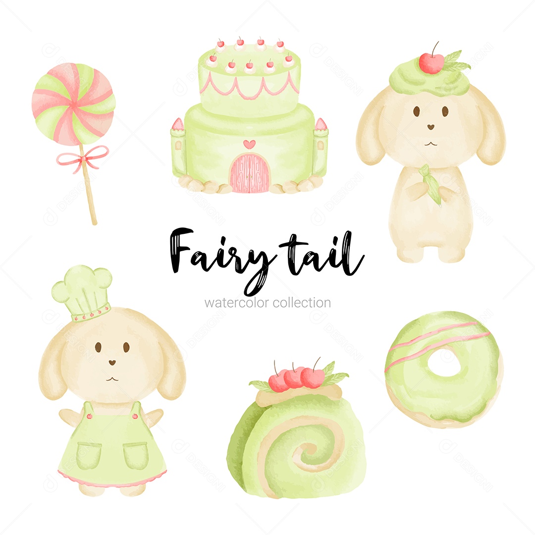 Conjunto de Personagens de Contos de Fadas Elemento Mitológicos Vetor EPS