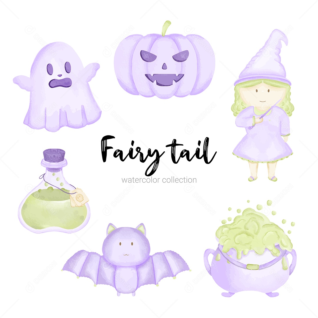 Conjunto de Personagens de Contos de Fadas Elemento Mitológicos Vetor EPS