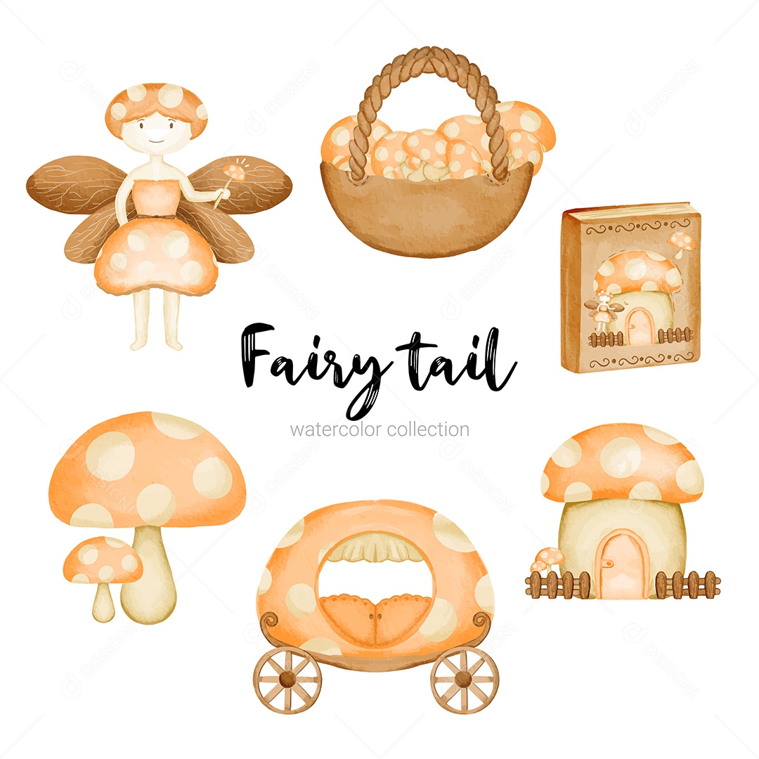 Conjunto de Personagens de Contos de Fadas Elemento Mitológicos Vetor EPS