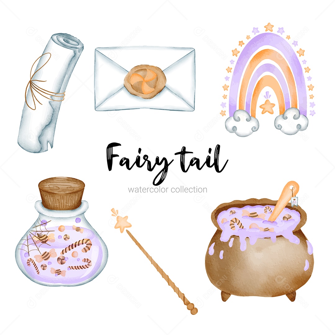 Conjunto de Personagens de Contos de Fadas Elemento Mitológicos Vetor EPS