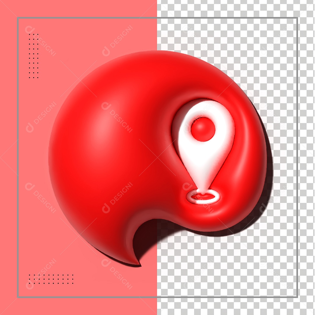 Ícone 3D Localização GPS Para Composição PSD