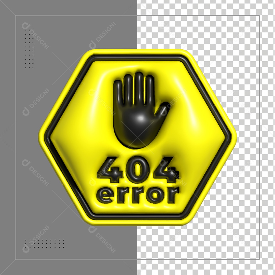 Ícone 3D 404 Erro Placa Para Composição PSD