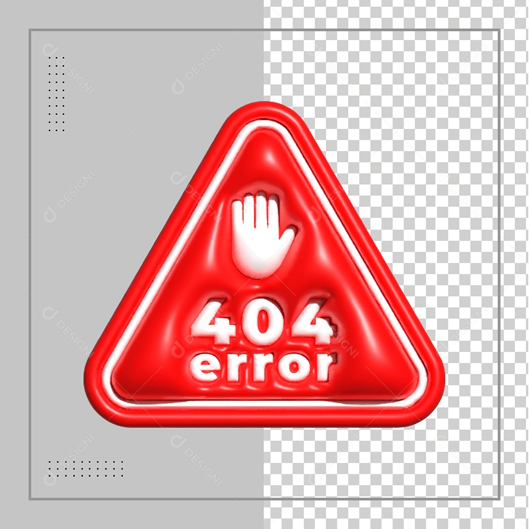 Ícone 3D 404 Erro Placa Para Composição PSD