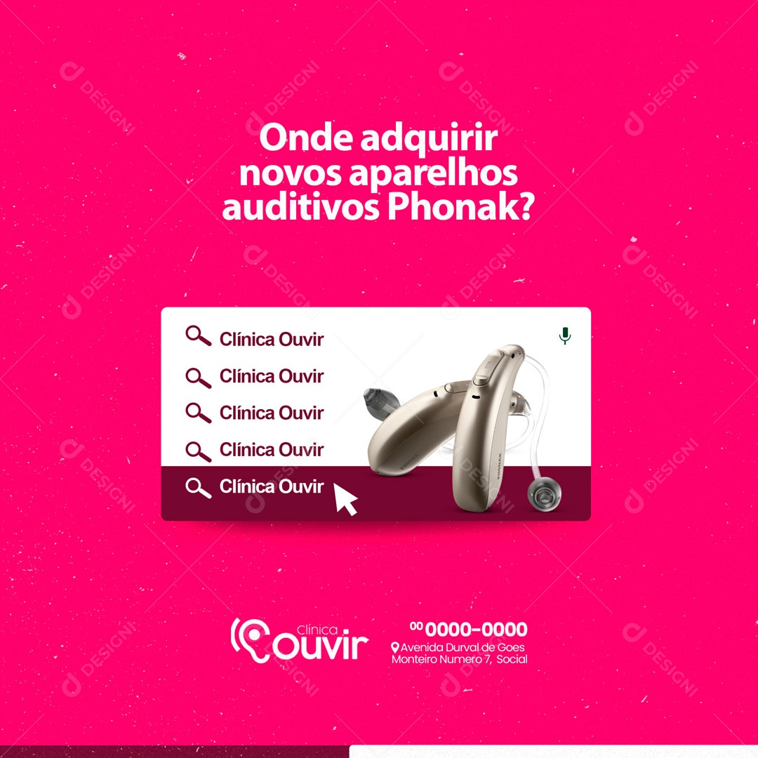 Onde Adquirir Novos Aparelhos Auditivos Phonak? Social Media PSD Editável