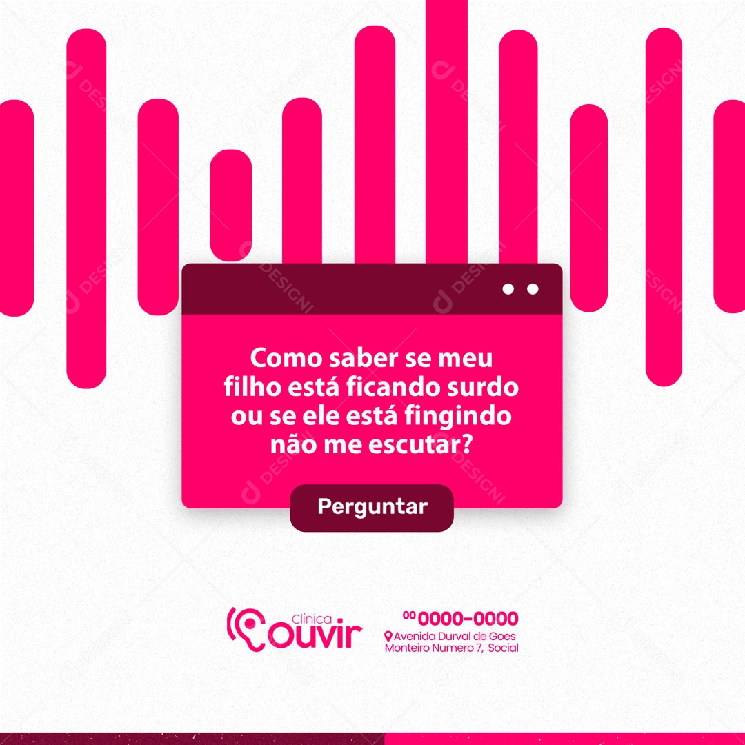 Clínica Especializada em Aparelhos Auditivos Social Media PSD Editável