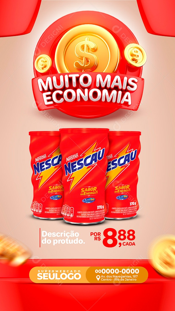 Post Stories Supermarket Much More Social Economy Media Editable PSD