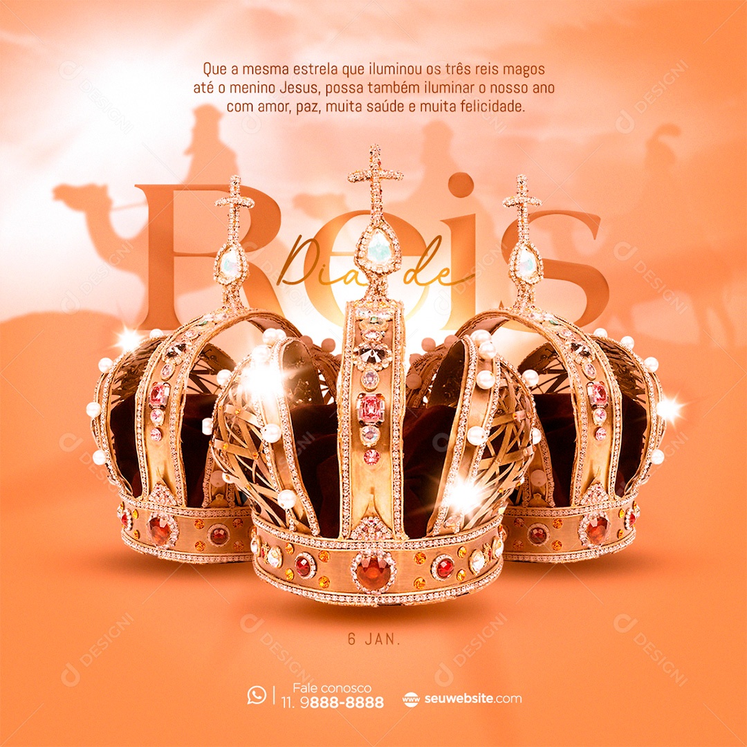 Post Dia de Reis 6 de Janeiro Social Media PSD Editável