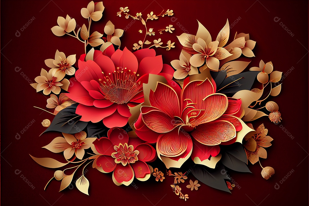 Projeto do ano novo chinês, festival da primavera, festival das lanternas ouro vermelho