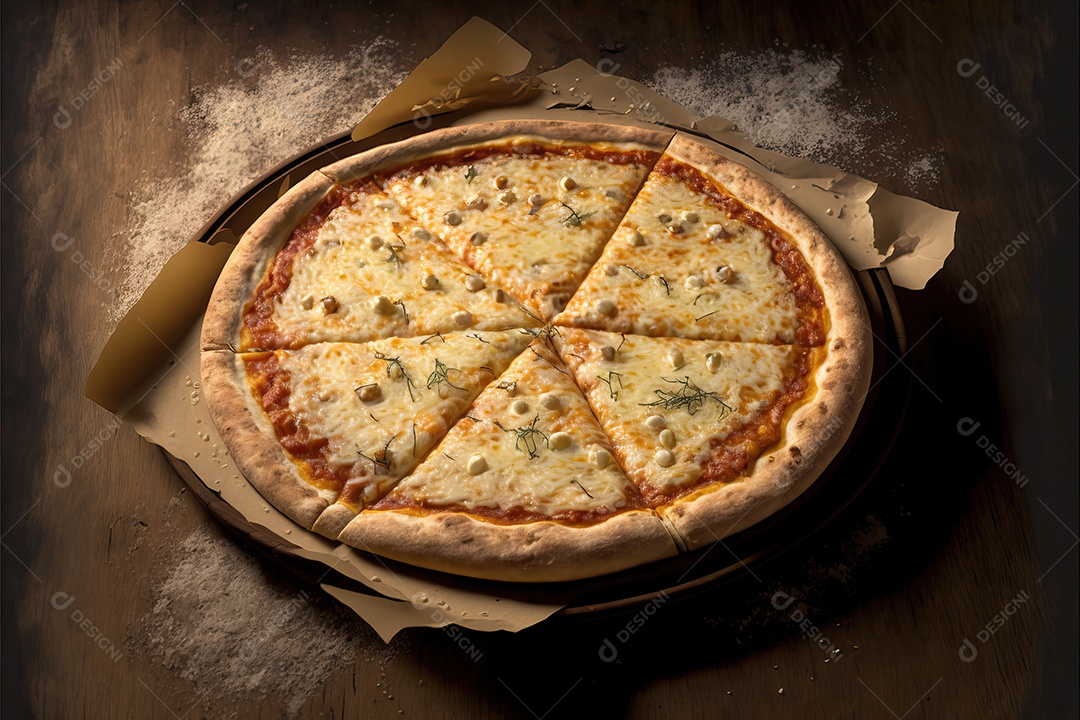 Pizza de muçarela italiana tradicional