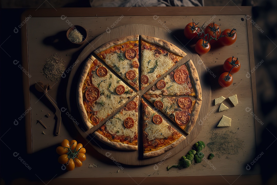 Pizza de muçarela italiana tradicional