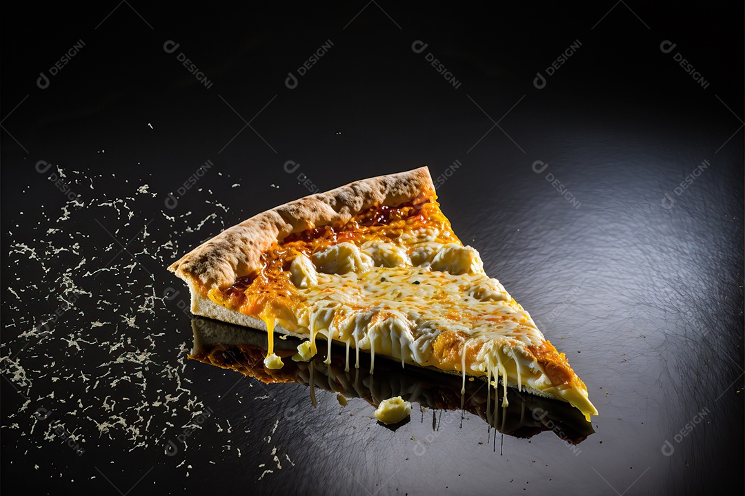 Slice of traditional Italian mozzarella pizza with olives