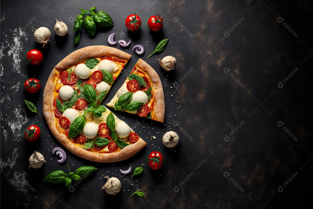 Pizza de mussarela de búfala italiana tradicional molho de tomate