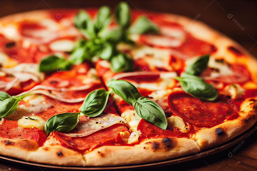 Pizza vegana ou vegetariana com tomate, picles, cogumelos, azeitona