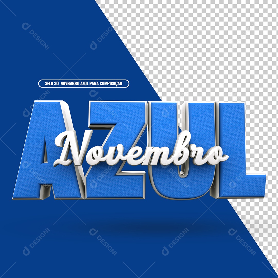 Texto 3D Para Composição Novembro Azul PSD