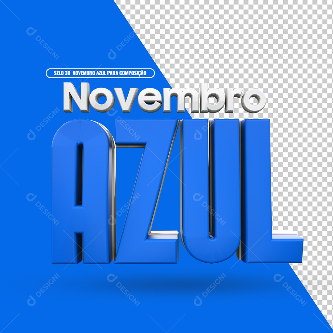 Texto 3D Para Composição Novembro Azul PSD