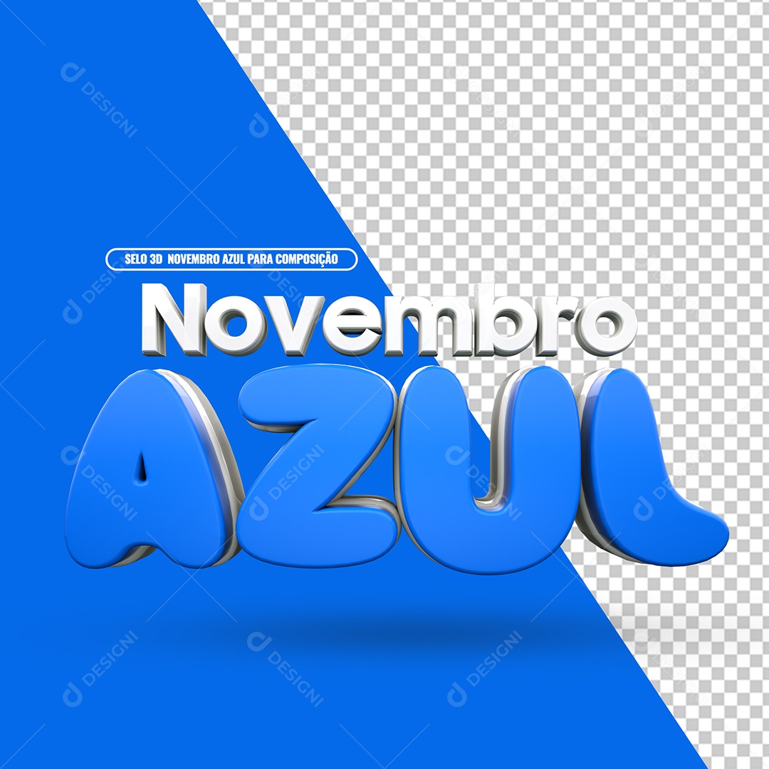 Texto 3D Para Composição Novembro Azul PSD