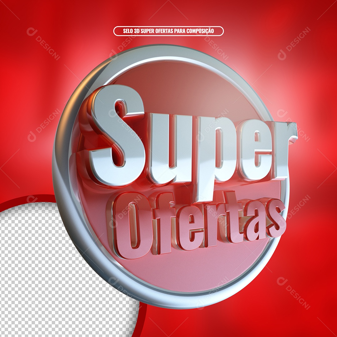 Selo 3D Para Composição Super Ofertas PSD