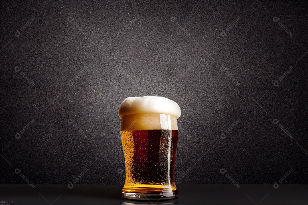 Caneca com cerveja artesanal em cima da mesa