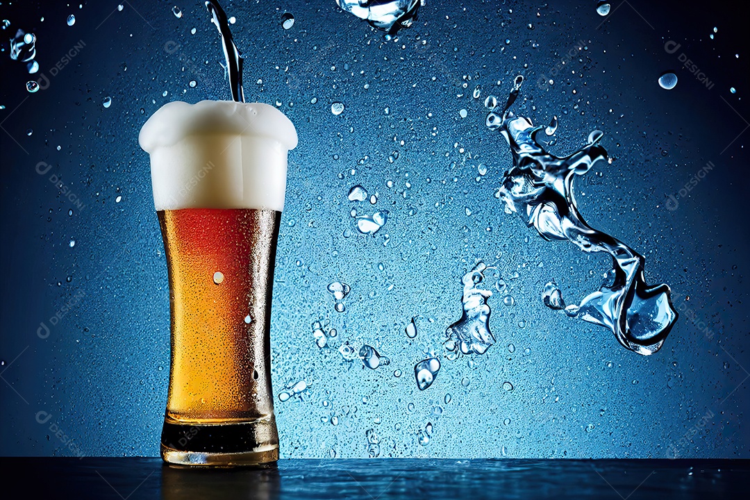 Caneca com cerveja artesanal em cima da mesa