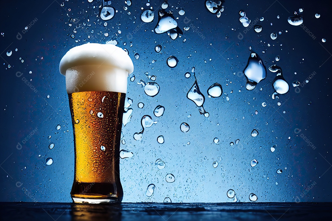 Caneca com cerveja artesanal em cima da mesa