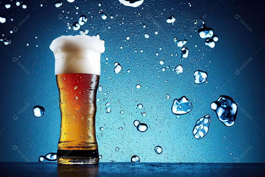 Caneca com cerveja artesanal em cima da mesa