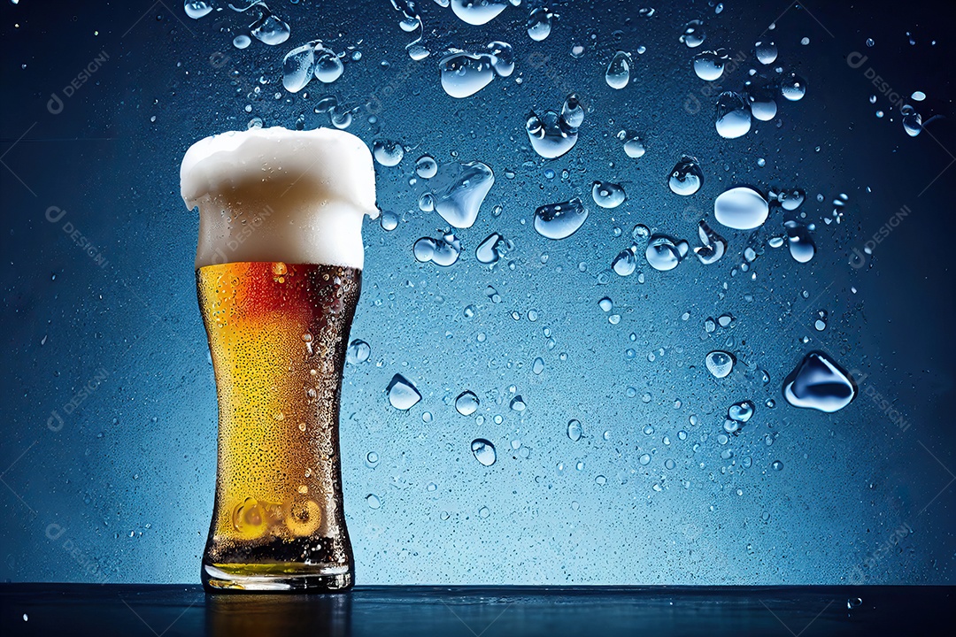 Caneca com cerveja artesanal na mesa