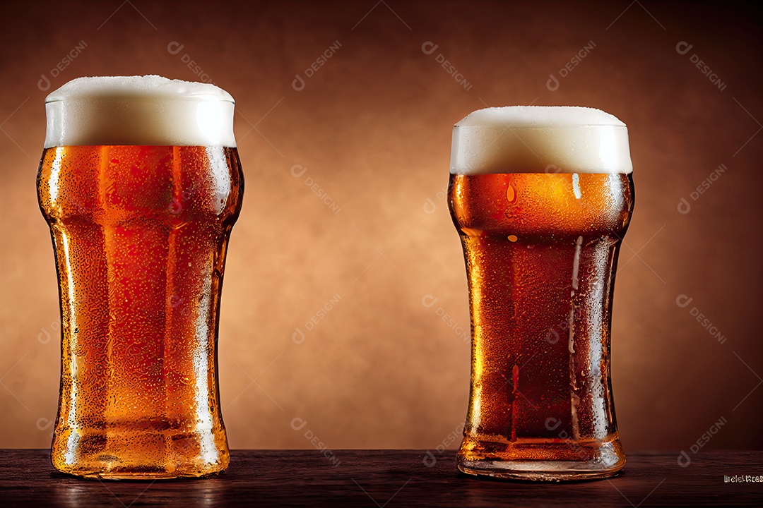 Copo grande com cerveja artesanal na mesa