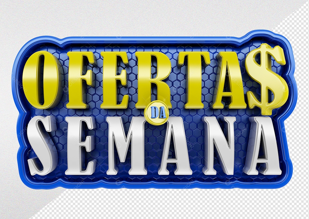 Selo 3D Para Composição Ofertas da Semana PSD
